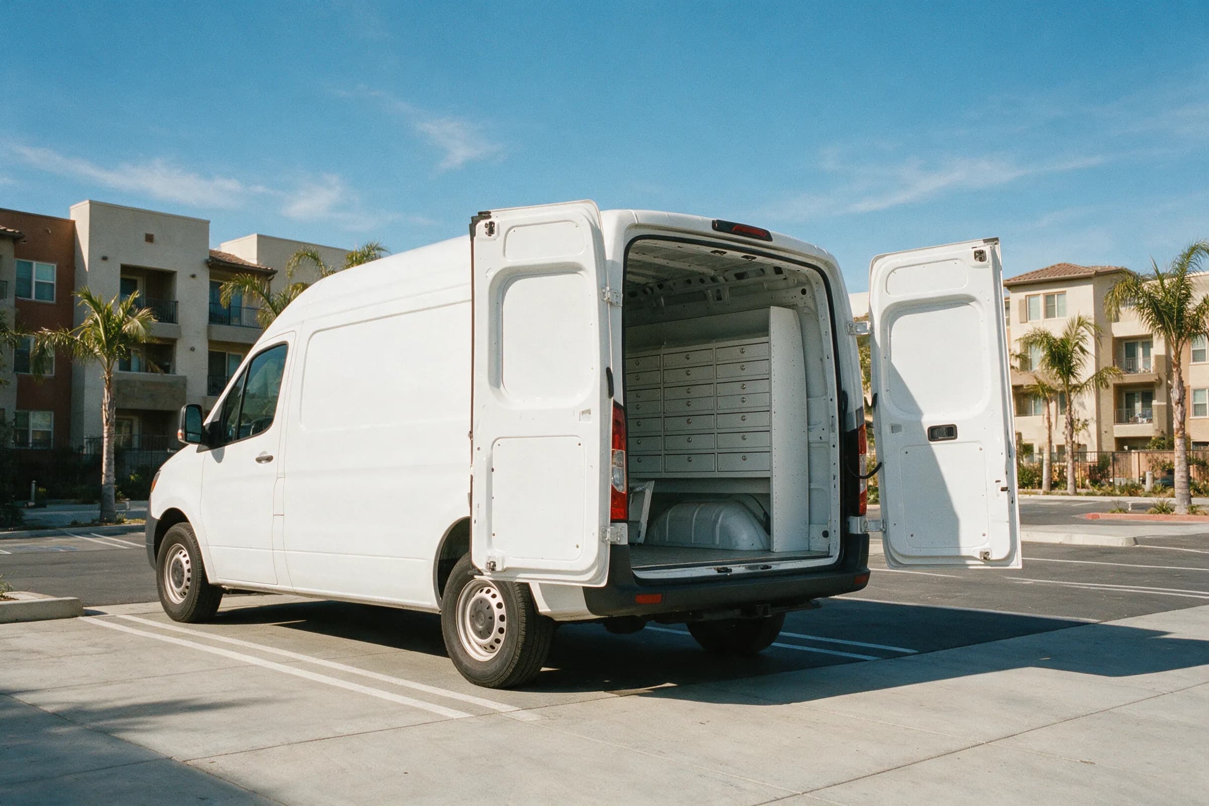 Wafer Lock & Key van in an apartment-complex lot in Santa Clara